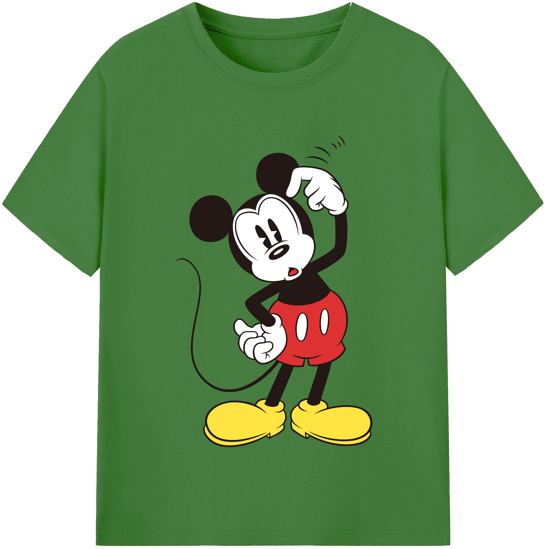 （画像用） ミッキーマウス Mickey Mouse レディースカジュアルプリントTシャツ（綿100％）